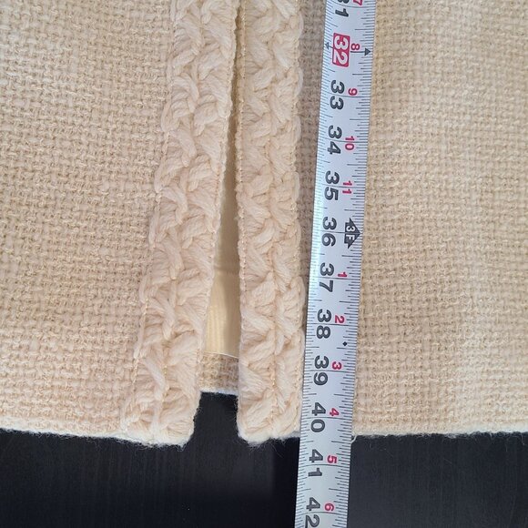 Vintage Cream Tweed Overcoat Satin Lined Handmade Long Retro 50s Style Old Money - Picture 5 of 8